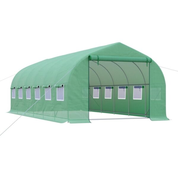 Invernadero Túnel Exterior Outsunny 6x3x2 m Metal PE Grande
