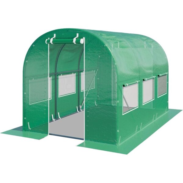 Invernadero Túnel TOOLPORT PE 180g/m² Verde Alta Estabilidad
