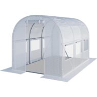 Invernadero Túnel TOOLPORT PE 180g/m² Blanco Alta Estabilidad
