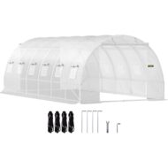 Invernadero Túnel VEVOR PE Acero 6.1x3x2.1 m con Ventanas